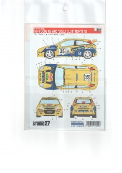 Focus RS WRC - JOLLY CLUB - Monte Carlo 2002, 1/24 Decal, Studio27 DC556C