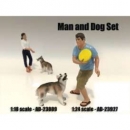 Mann mit Hund (Set of 2), 1/24, American Diorama 23927